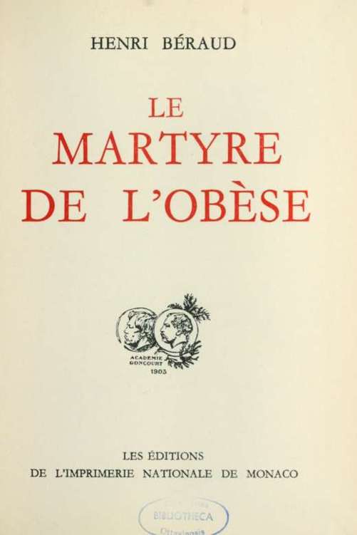 1922 - Le martyre de l'obèse
