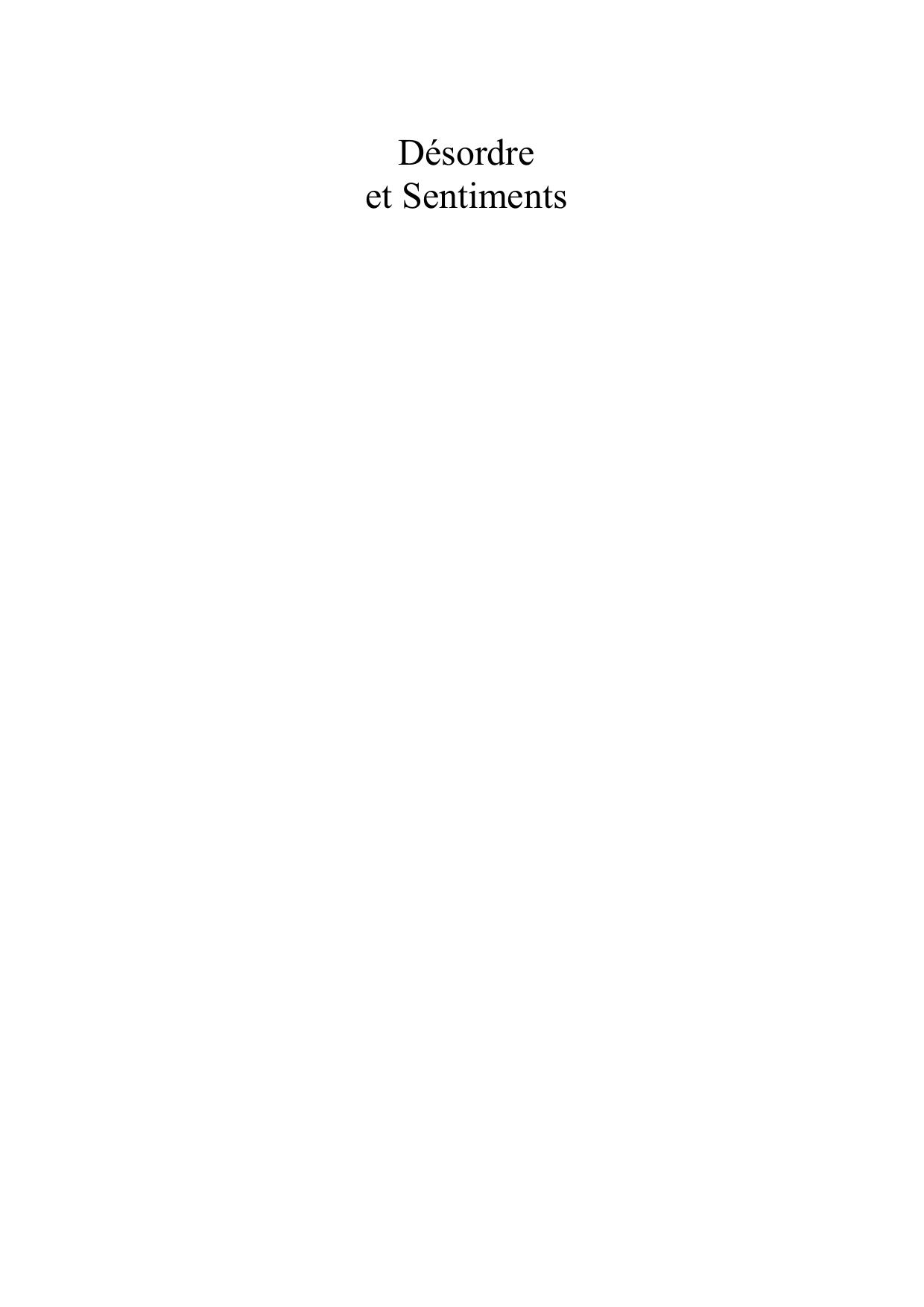 Désordre et Sentiments