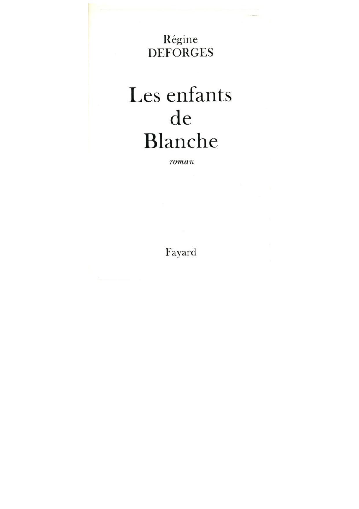 Les Enfants de Blanche