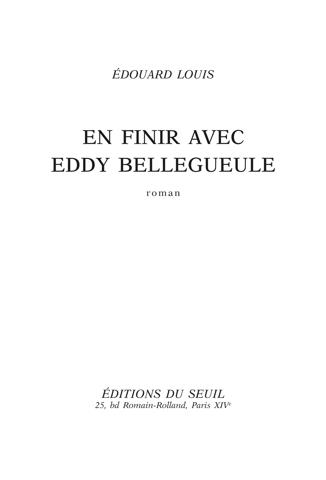 En finir avec Eddy Bellegueule