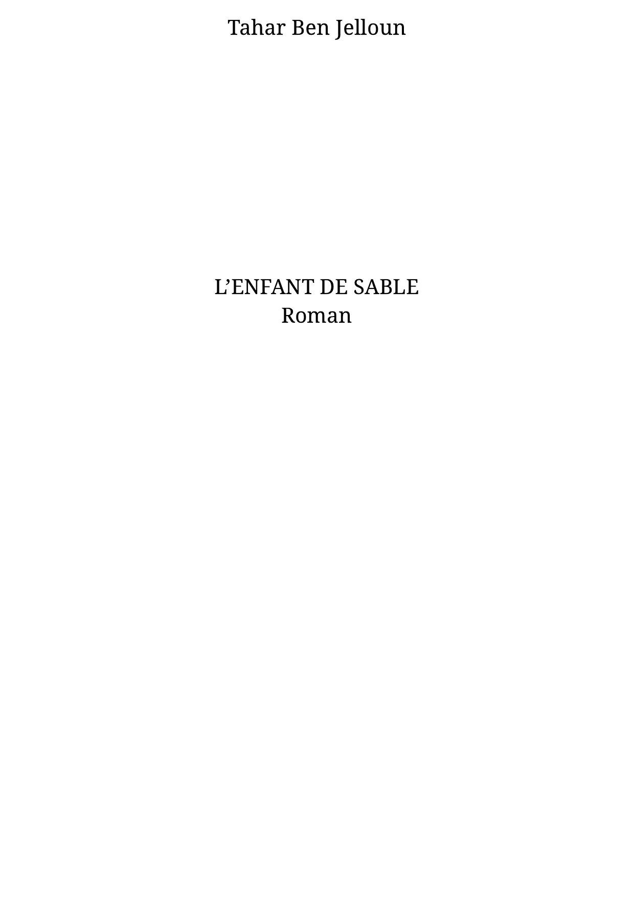 L'Enfant De Sable