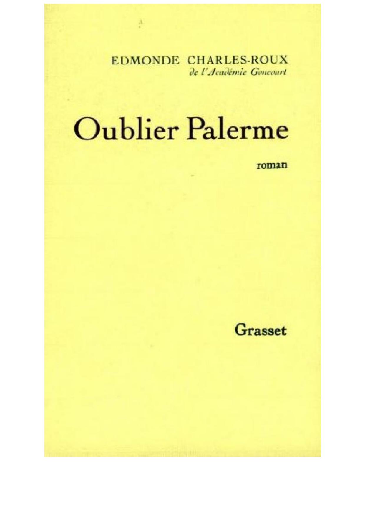 OUBLIER PALERME